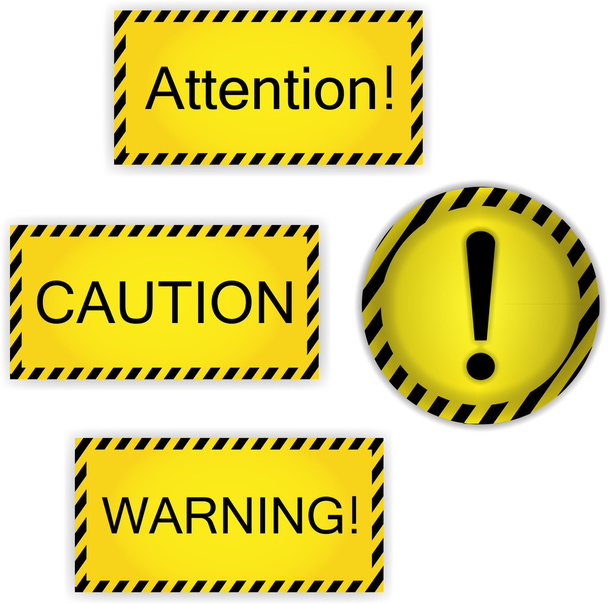 Warning, attention, caution - Vector, Image