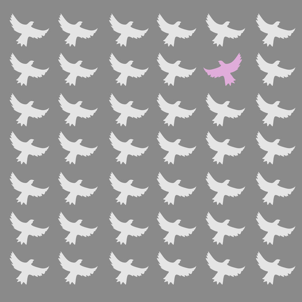 ptak różowy firmę od innych - Zdjęcie, obraz