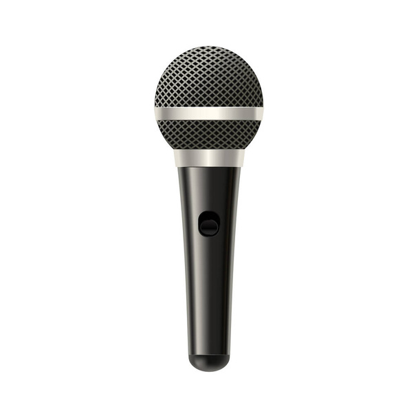 Realistic Detailed 3d Microphone on a White. Vector - Vector, Image