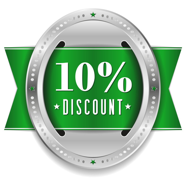 Ten percent discount button - Vector, Image