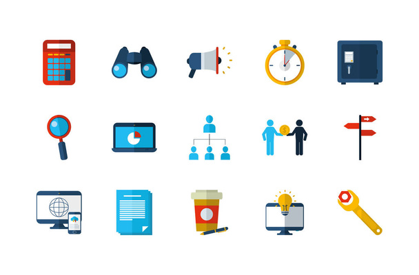 business work success finance icons set - Vector, afbeelding