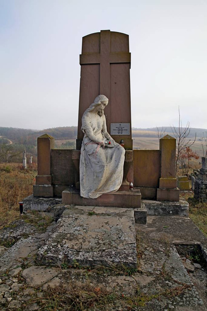 Polish cemetery near the Church of the Holy Trinity, Mykulintsi town, Terebovlya district, Ukraine. Tombs of the counts of the Ray family - Photo, Image