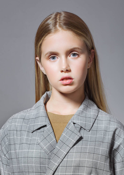 portrait of young model girl in studio - Photo, Image