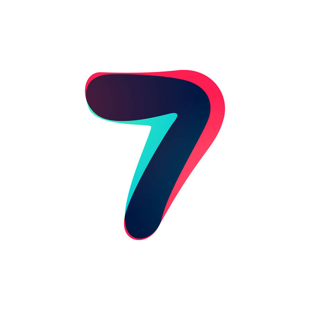 Overlapping gradient number seven logotype. - Vector, Image