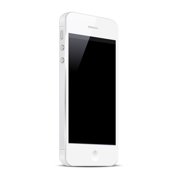 White Smart Phone isolated on white background - Vecteur, image