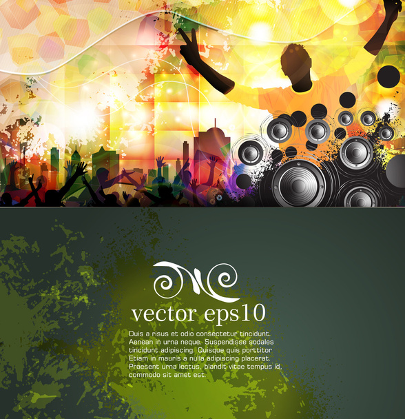 Multitud en el concierto de música. Vector
 - Vector, Imagen