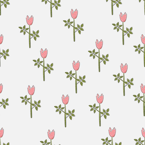 Seamless Hand Drawn Floral Pattern. Lovely Delicate Design. Repe - ベクター画像