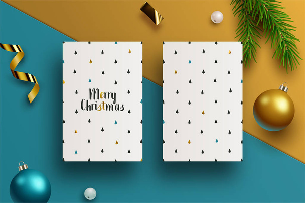 Greeting Christmas Cards. Vector Illustration.  - Vector, Image