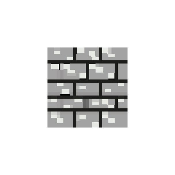 Tuğla duvar 8 bit pikselli biçim simgesi - Vektör, Görsel