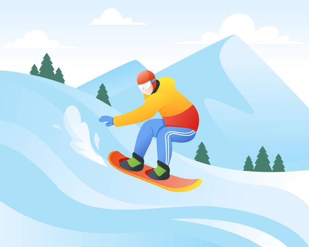 Vector illustration of snowboarder - Vetor, Imagem