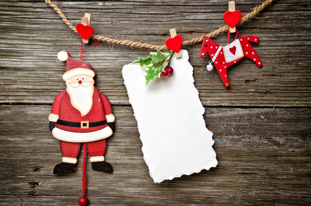 Cartão de Natal com Santa - Foto, Imagem