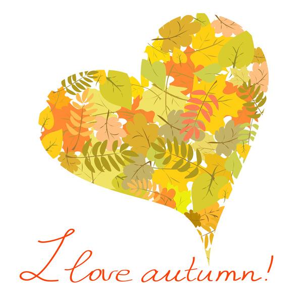 heart of autumn leaves - Διάνυσμα, εικόνα