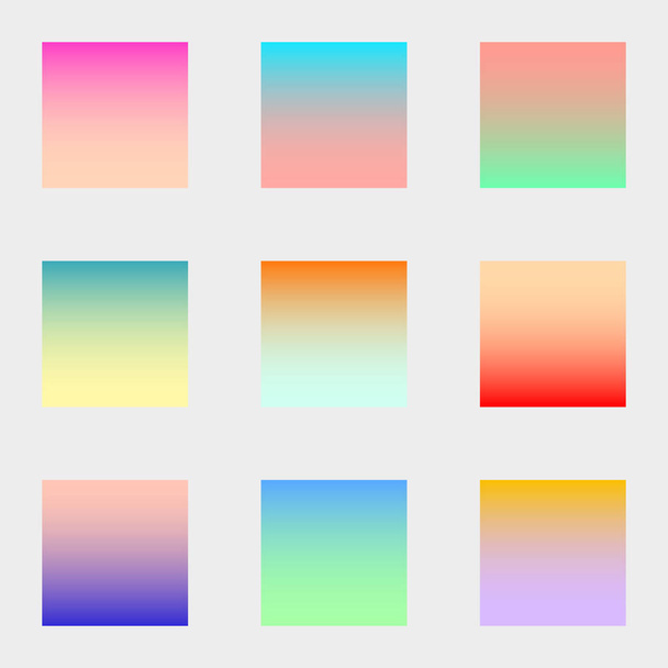 Set of squares blurred gradient nature colorful modern abstract backgrounds. Colorful fluid covers for calendar, brochure, invitation, cards. Trendy soft color. Collection for screens and mobile app. - Photo, Image