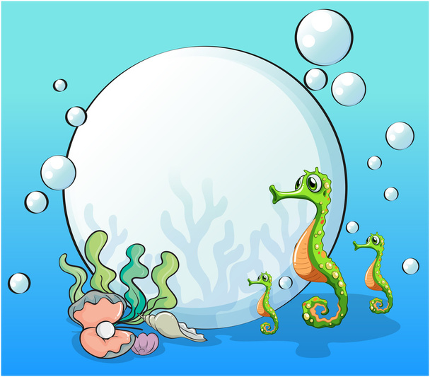 Hippocampes et autres créatures marines sous la mer
 - Vecteur, image