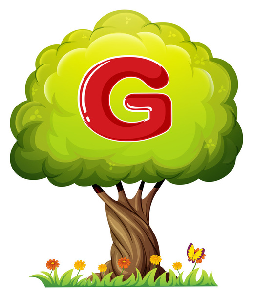 A tree with a letter G - Vector, Image