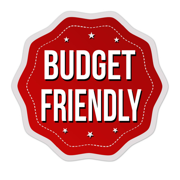 Φιλικό προς τον προϋπολογισμό σήμα ή αυτοκόλλητο - Διάνυσμα, εικόνα