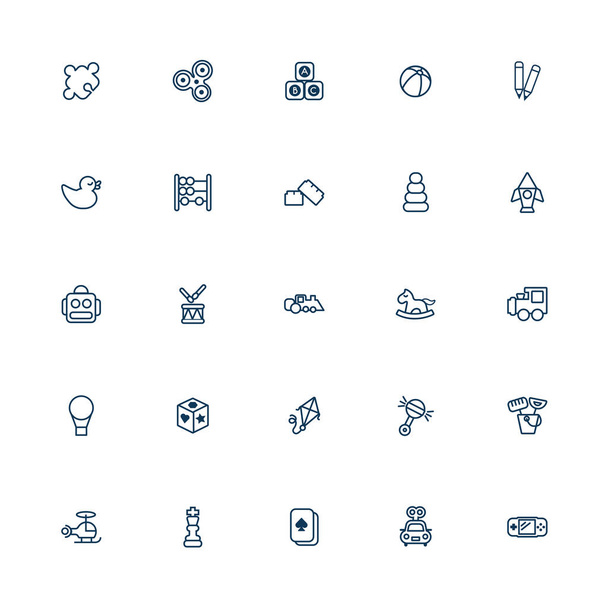 bundle of child toys set icons line style - Vector, Image
