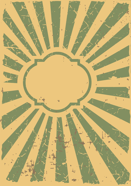 Vintage design template with frame and sunbeams. - Vector, Image