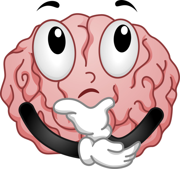 düşünme beyin maskot - Fotoğraf, Görsel