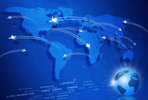 Global Aviation Concept Sfondo blu
 - Foto, immagini