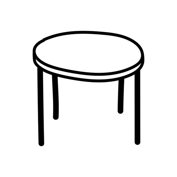 kulatý stůl nábytek objekt ikona tlustá čára - Vektor, obrázek