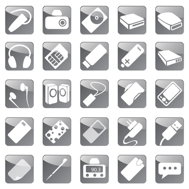Phone and Computer Accessories Icon Set - Vektor, kép