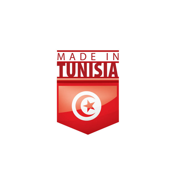 Tunisfahne, Vektorabbildung auf weißem Hintergrund - Vektor, Bild
