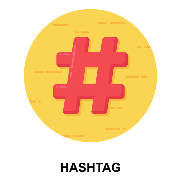 Hashtag im Kreis-Symbol isoliert. Social-Media-Symbol, Konzept des Zahlenzeichens, Social Media, Mikro-Blogging pr Popularität.  - Vektor, Bild