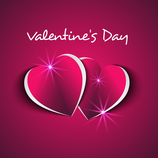 Valentin-nap kártya hatású modern szívek - Vektor, kép