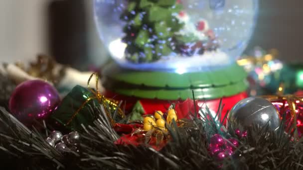 Christmas Decoration Gift Boxes and Glowing Sphere - Filmati, video