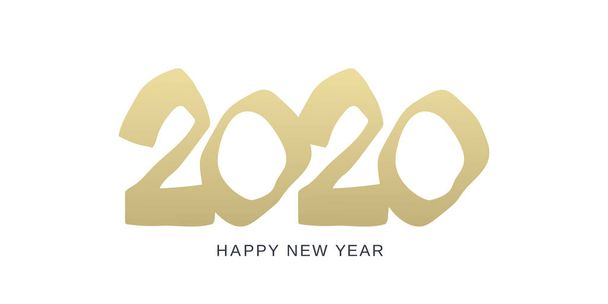 Gelukkig nieuwjaar 2020 design template gouden kleur - Foto, afbeelding