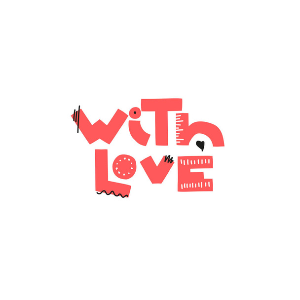With love - lettering handwritten word for print. Stylized lettering for your ideas - Photo, Image