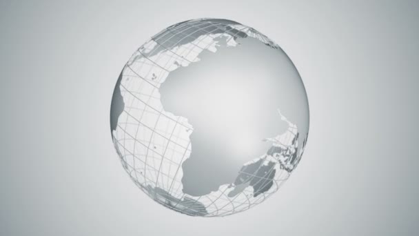 Abstract background with rotation of grey Earth Globe from glass, Animation of seamless loop  - Footage, Video