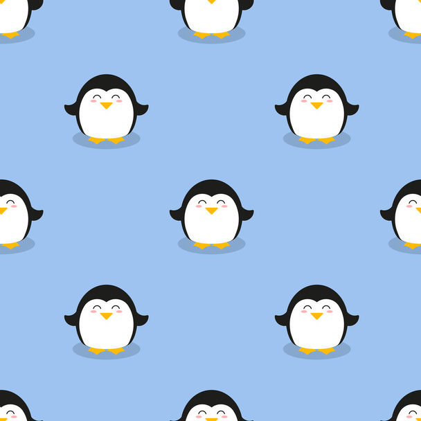 cute penguin vector seamless pattern - Vektör, Görsel