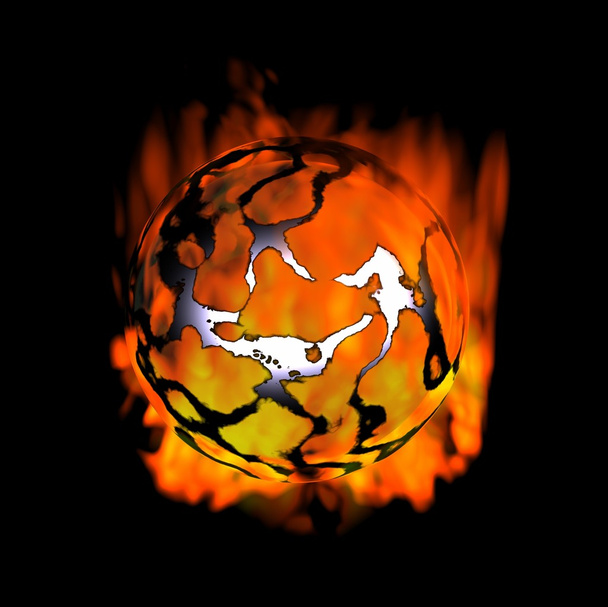 Flaming sphere - Фото, изображение