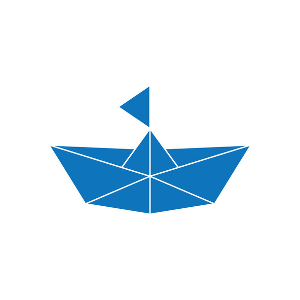 ofício de papel simples navio geométrico símbolo do barco logotipo vetor
 - Vetor, Imagem