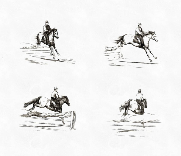 Koń. Retro i stary wizerunek - Zdjęcie, obraz