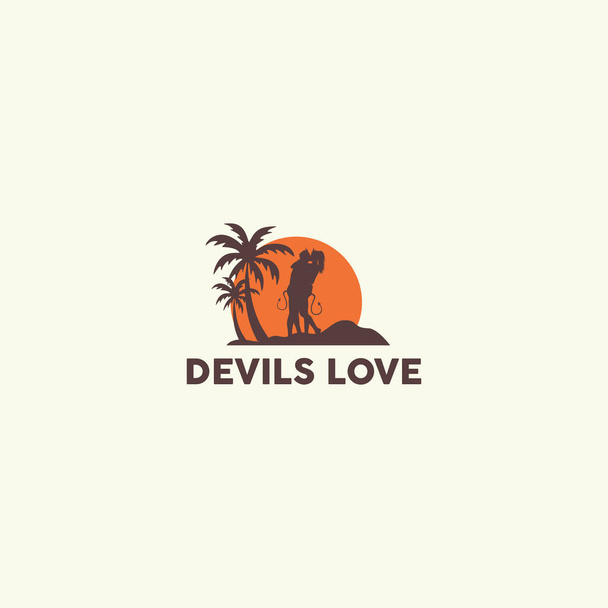 Aşık Şeytan logo tasarım şablonu - Vektör, Görsel