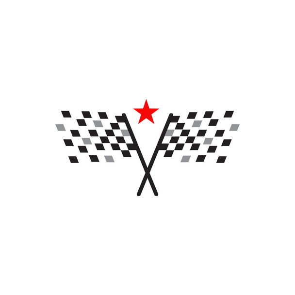 レースフラグアイコンロゴデザインテンプレート - ベクター画像