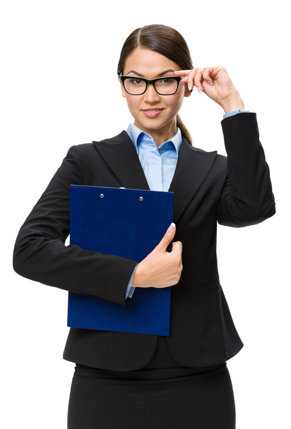 Businesswoman in glasses with folder - Valokuva, kuva