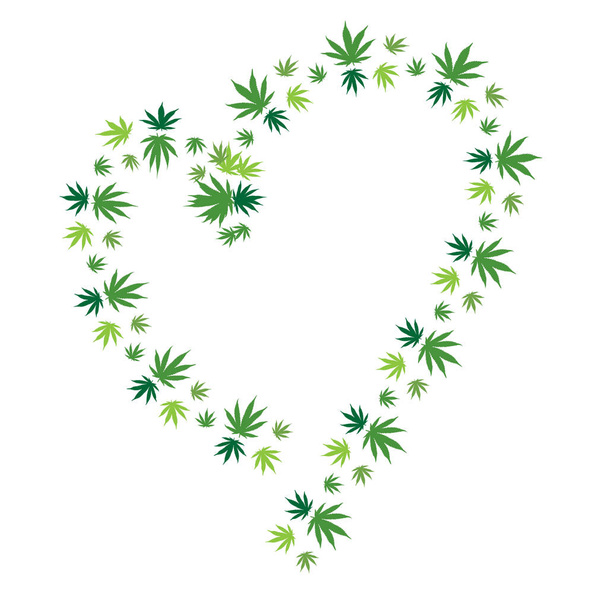 Heart of Bright green cannabis - Vetor, Imagem