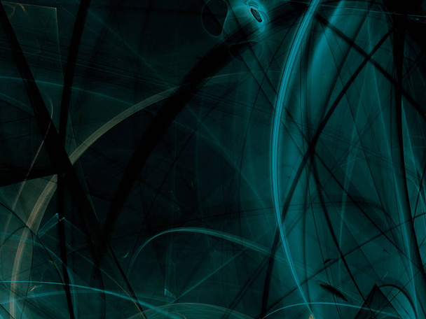 blue abstract fractal background 3d rendering illustration - Foto, afbeelding