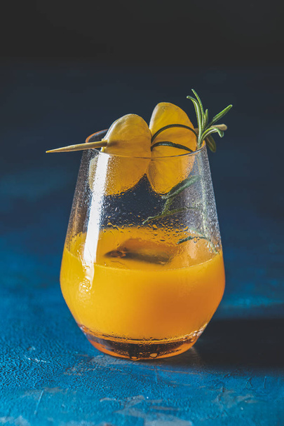 Christmas and New Year  holiday welcome yellow orange cocktail w - 写真・画像