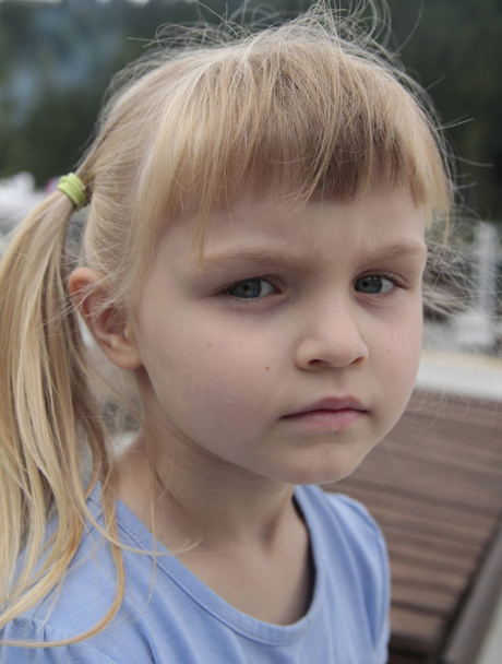 ένα πορτραίτο ενός μικρού κοριτσιού στην ύπαιθρο - Φωτογραφία, εικόνα