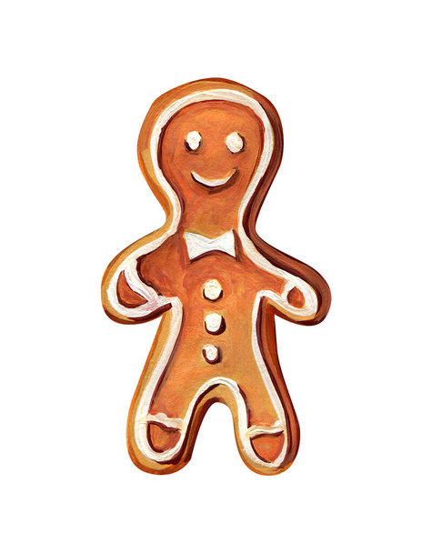 Gingerbread man isolated on a white background. - Photo, Image