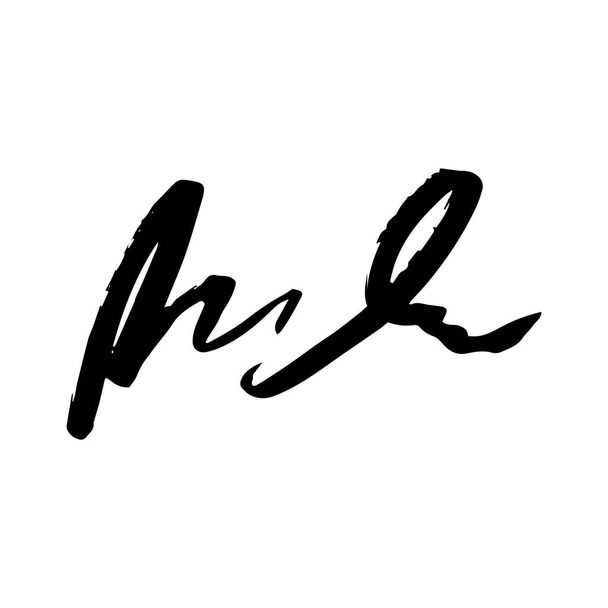 Onleesbaar handschrift lettertype handtekening tekst op witte achtergrond - Vector, afbeelding