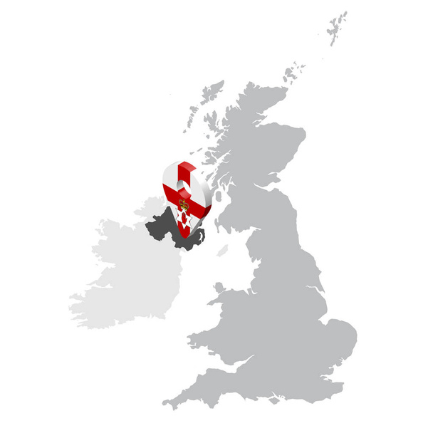 Sijainti Kartta Pohjois-Irlanti kartalla Iso-Britannia. 3d Pohjois-Irlannin lippu kartta merkki sijainti pin. Korkealaatuinen kartta Ison-Britannian. EPS10
. - Vektori, kuva