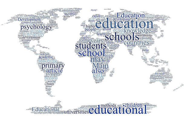Educación mapa del mundo palabra nube
 - Foto, imagen