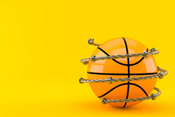 Баскетбольный мяч с колючей проволокой
 - Фото, изображение