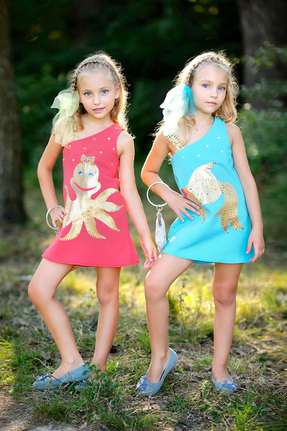Portrait of two little girls twins - Fotografie, Obrázek